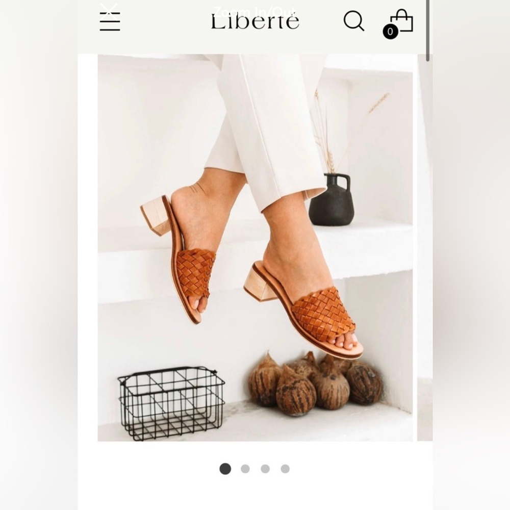 Santorini Woven Mule -Cognac Size 7